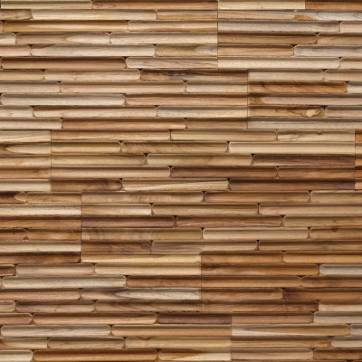 Πάνελ Επένδυσης Τοίχου από 100% Φυσικό Ξύλο TEAK 495x180x20mm Rebel of Styles 3D Teak Concave 540-020 1 Τεμ./Συσκευασία