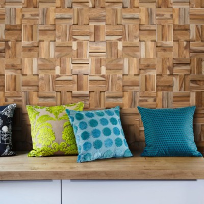 Πάνελ Επένδυσης Τοίχου από 100% Φυσικό Ξύλο TEAK 260x260x20mm Rebel of Styles 3D Teak Cubic 540-022 5 Τεμ./Συσκευασία