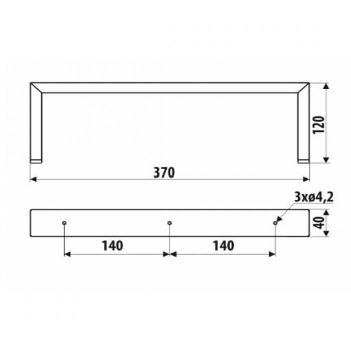 Μεταλλικό Πόδι Επίπλου (1 τεμάχιο) Νο207 - 120 Μαύρο Ματ  (Y12cm x 37cm) Roline