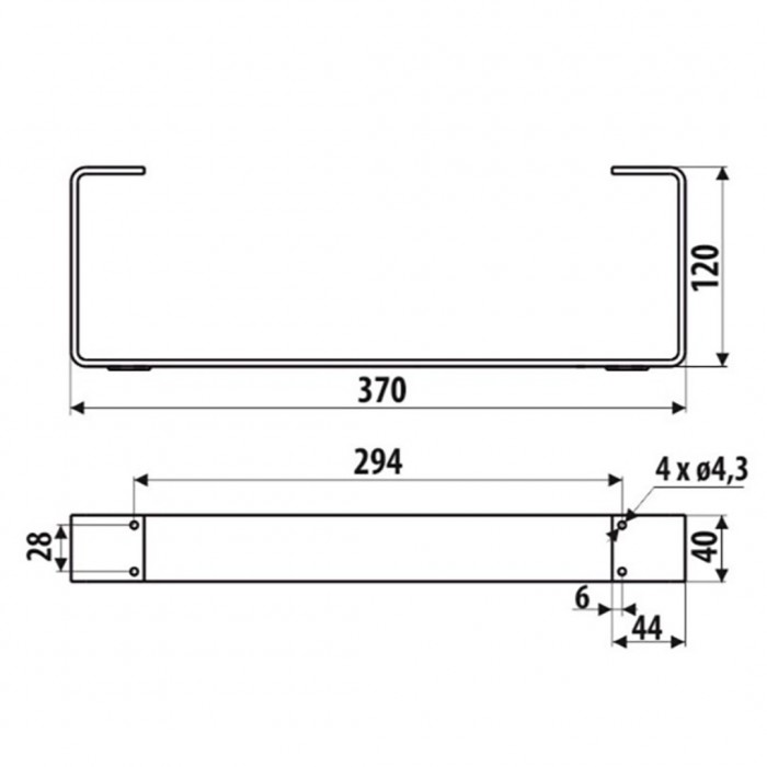 Πόδι επίπλου 200 Μαύρο 37,0cm x 12,0cm Roline