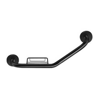 Λαβή Λουτρού Τύπου V με Σαπουνοθήκη Black Mat SANCO Grabbars 00402-M116