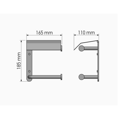 Διπλή Χαρτοθήκη με Καπάκι Black Mat SANCO 00816-M116