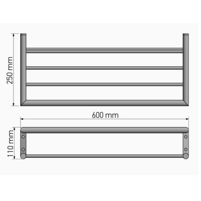 Ραφιέρα Πετσετών Επιτοίχια Chrome SANCO 00935-A03