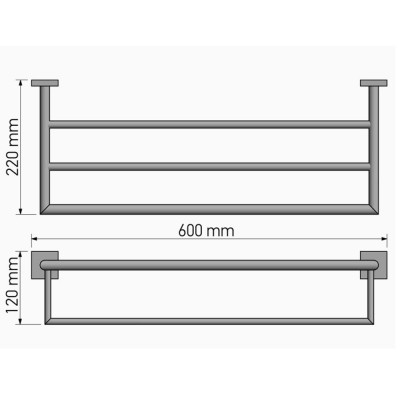 Ραφιέρα Πετσετών Επιτοίχια Chrome SANCO 00961-A03