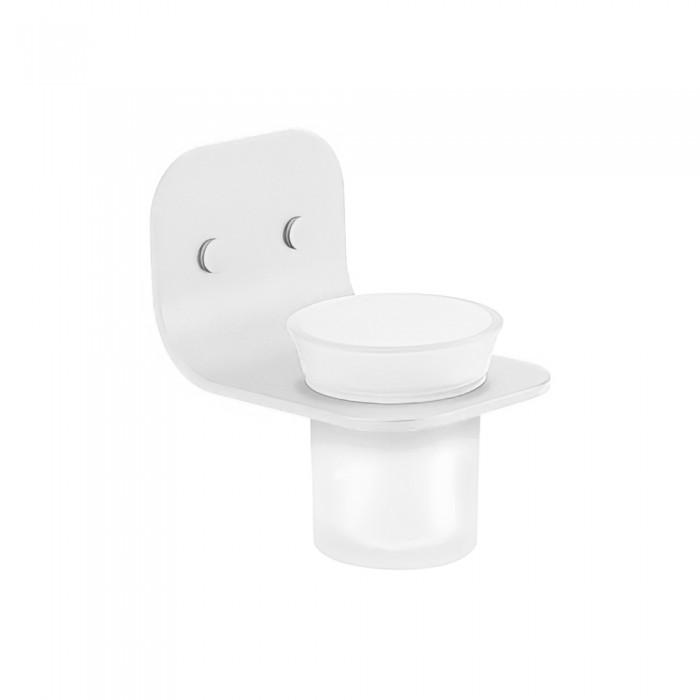 Επίτοιχη Ποτηροθήκη Μπάνιου White Mat SANCO Avaton 120101-M101