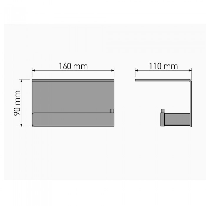Χαρτοθήκη με Εταζιέρα Επίτοιχη Black Mat SANCO Agora 120617-M116