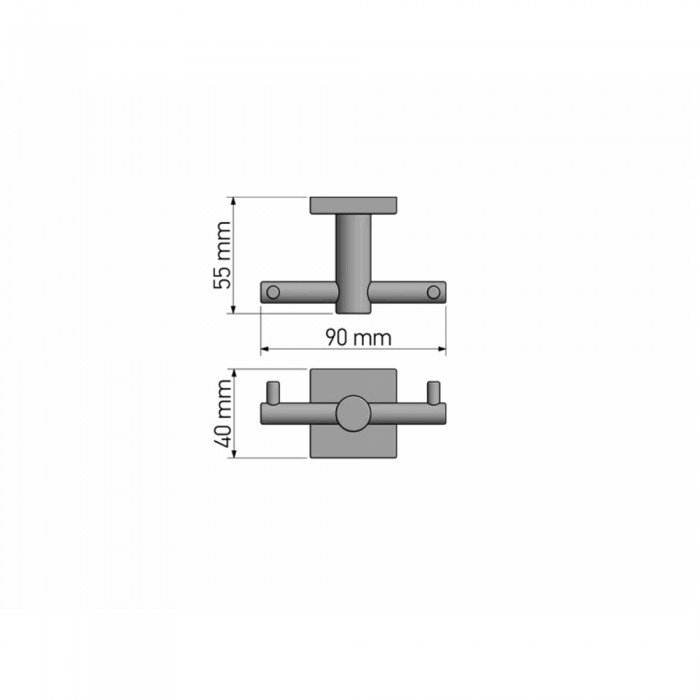 Άγκιστρο Διπλό Chrome SANCO Tempo 14068-A03