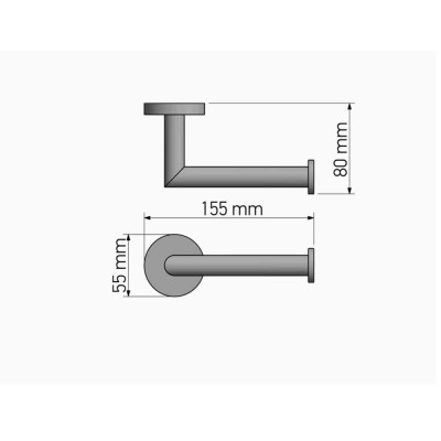 Χαρτοθήκη Επιτοίχια Black Mat SANCO Corner 22706-M116