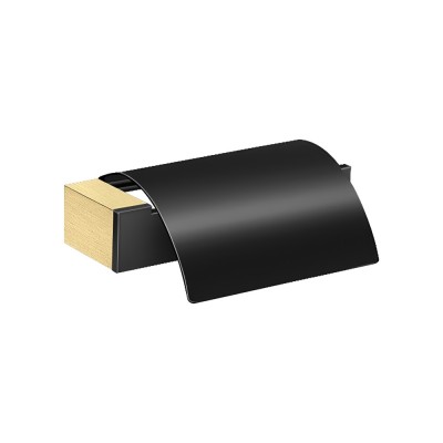 Χαρτοθήκη Μπάνιου με Καπάκι Brushed Brass / Black Mat SANCO Allegory 25617-AB12-M116