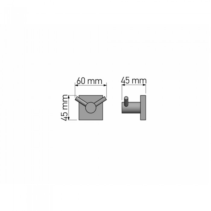 Διπλό Άγκιστρο Μπάνιου Μονό Chrome SANCO Iconic 26748-A03