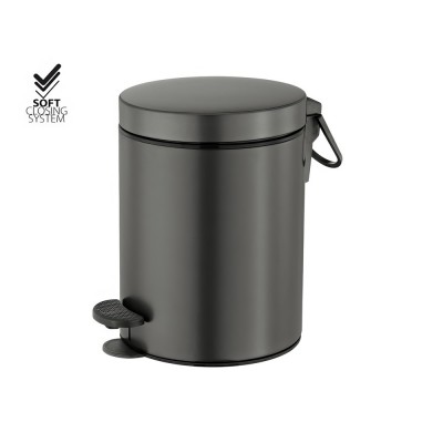Χαρτοδοχείο 5lt Soft Closing System Graphite Dark SANCO 90680-122