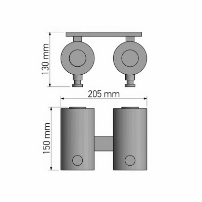 Διπλό Ντισπένσερ Επαγγελματικό Επιτοίχιο Chrome SANCO SET-91330-A03