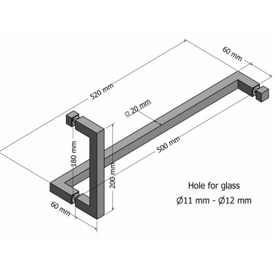 Διπλή Λαβή Πετσετοθήκης για τζάμι Chrome SANCO Glass Door Accessories GL0728-A03