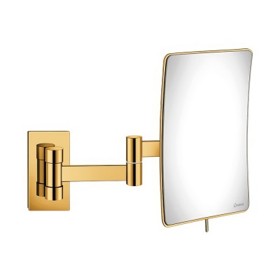 Μεγεθυντικός Καθρέπτης x3 με Διπλό Βραχίονα Ø15xD25xH21cm Gold 24Κ SANCO Cosmetic Mirrors MR-301-A05