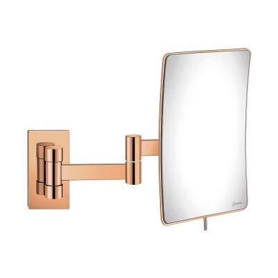 Μεγεθυντικός Καθρέπτης x3 με Διπλό Βραχίονα Ø15xD25xH21cm Rose Gold 24Κ SANCO Cosmetic Mirrors MR-301-A06