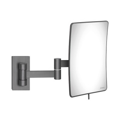 Μεγεθυντικός Καθρέπτης x3 με Διπλό Βραχίονα Ø15xD25xH21cm Brushed Gun Metal SANCO Cosmetic Mirrors MR-301-AB23