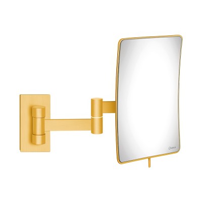 Μεγεθυντικός Καθρέπτης x3 με Διπλό Βραχίονα Ø15xD25xH21cm Brushed Gold 24K SANCO Cosmetic Mirrors MR-301-AB5