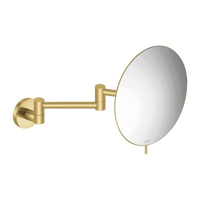 Μεγεθυντικός Καθρέπτης x3 (Διπλό Βραχίονα) Ø20xD36cm Brushed Brass SANCO Cosmetic Mirrors MR-701-AB12