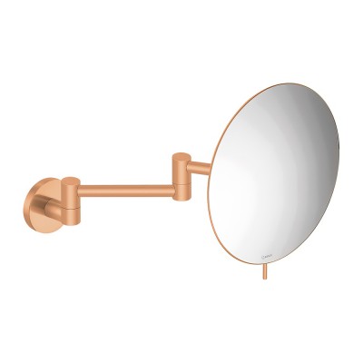 Μεγεθυντικός Καθρέπτης x3 (Διπλό Βραχίονα) Ø20xD36cm Brushed Rose Gold 24K SANCO Cosmetic Mirrors MR-701-AB6