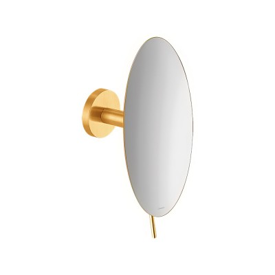 Επιτοίχιος Μεγεθυντικός Καθρέπτης x3 Ø20xD12cm Brushed Gold 24K SANCO Cosmetic Mirrors MR-702-AB5