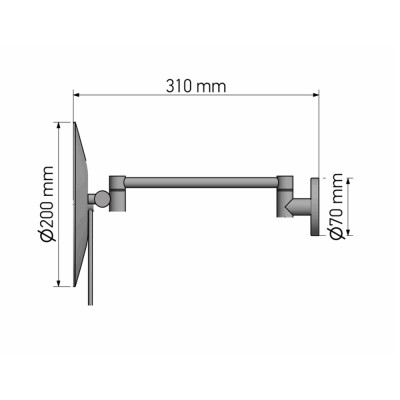 Επιτοίχιος Μεγεθυντικός Καθρέπτης Μπάνιου Ø20xD335cm Anthracite Grained SANCO Cosmetic Mirrors MR-705-M118