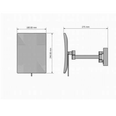 Μεγεθυντικός Καθρέπτης x3 με LED 18x275x24cm Anthracite Grained SANCO Led Cosmetic Mirrors MRLED-305-M118