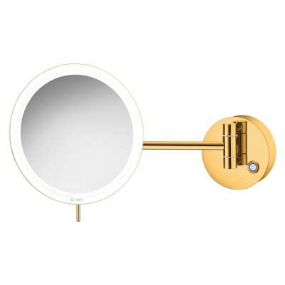 Επιτοίχιος Μεγεθυντικός Καθρέπτης Μπάνιου x3 με LED Ø20xD335cm Gold 24Κ SANCO Led Cosmetic Mirrors MRLED-705-A05