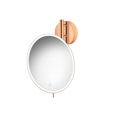 Μεγεθυντικός Καθρέπτης x5 με LED Ø25xD13xH33cm Rose Gold 24Κ SANCO Led Cosmetic Mirrors MRLED-764-A06