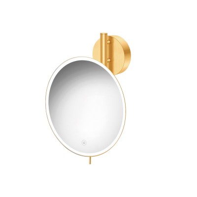 Μεγεθυντικός Καθρέπτης x5 με LED Ø25xD13xH33cm Brushed Gold 24K SANCO Led Cosmetic Mirrors MRLED-764-AB5