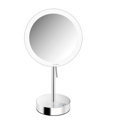 LED Επικαθήμενος Καθρέπτης Μεγεθυντικός x3 Ø20xD12xH365cm Chrome SANCO Led Cosmetic Mirrors MRLED-903-A03