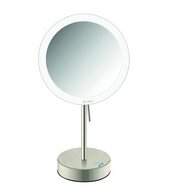 LED Επικαθήμενος Καθρέπτης Μεγεθυντικός x3 Ø20xD12xH365cm Brushed Nickel SANCO Led Cosmetic Mirrors MRLED-903-A73