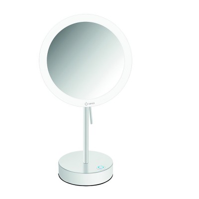 LED Επικαθήμενος Καθρέπτης Μεγεθυντικός x3 Ø20xD12xH365cm White Mat SANCO Led Cosmetic Mirrors MRLED-903-M101