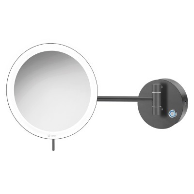 LED Καθρέπτης Μεγεθυντικός x3 με Θύρα Φόρτισης USB Charging Ø20xD335cm Graphite Dark SANCO Led Cosmetic Mirrors MRLED-905-122