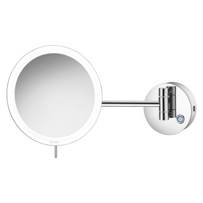 LED Καθρέπτης Μεγεθυντικός x3 με Θύρα Φόρτισης USB Charging Ø20xD335cm Chrome SANCO Led Cosmetic Mirrors MRLED-905-A03