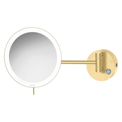 LED Καθρέπτης Μεγεθυντικός x3 με Θύρα Φόρτισης USB Charging Ø20xD335cm Brushed Brass SANCO Led Cosmetic Mirrors MRLED-905-AB12