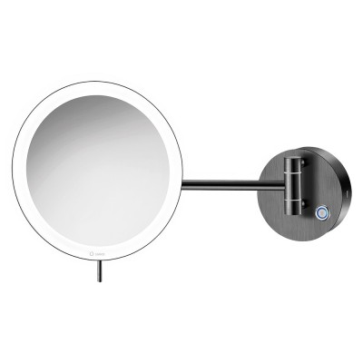 LED Καθρέπτης Μεγεθυντικός x3 με Θύρα Φόρτισης USB Charging Ø20xD335cm Brushed Gun Metal SANCO Led Cosmetic Mirrors MRLED-905-AB23