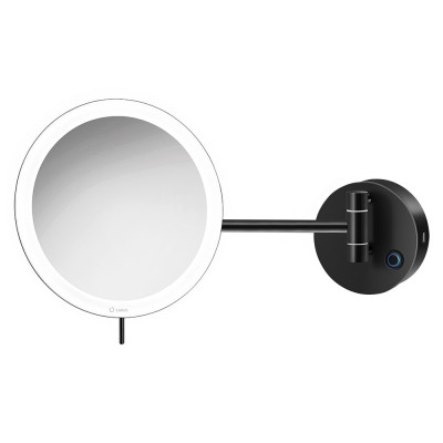 LED Καθρέπτης Μεγεθυντικός x3 με Θύρα Φόρτισης USB Charging Ø20xD335cm Black Mat SANCO Led Cosmetic Mirrors MRLED-905-M116