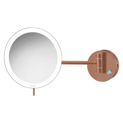 LED Καθρέπτης Μεγεθυντικός x3 με Θύρα Φόρτισης USB Charging Ø20xD335cm Old Copper Mat SANCO Led Cosmetic Mirrors MRLED-905-M26