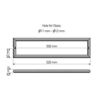 Διπλή Λαβή Πετσετοθήκης για τζάμι Chrome SANCO Glass Door Accessories SET-GL0715-A03