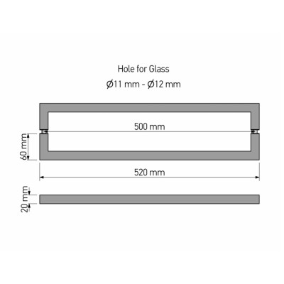 Διπλή Λαβή Πετσετοθήκης για τζάμι Chrome SANCO Glass Door Accessories SET-GL0723-A03