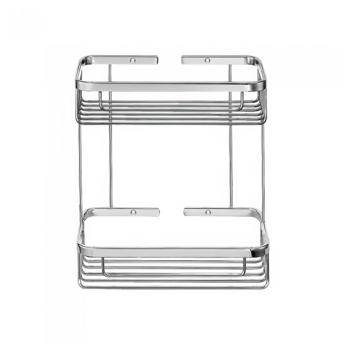 Σπογγοθήκη Διπλή Παραλληλόγραμμη W26.5xD12.5xH29cm Chrome Sanco Shower Baskets 00004-A03