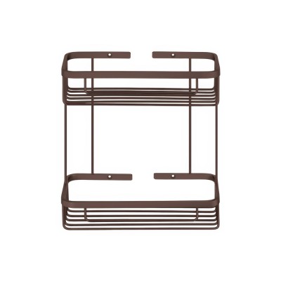 Σπογγοθήκη Διπλή Παραλληλόγραμμη W26.5xD12.5xH29cm Wenge Grained Sanco Shower Baskets 00004-A75