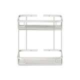 Σπογγοθήκη Διπλή Παραλληλόγραμμη W26.5xD12.5xH29cm PVD Nickel Steel Sanco Shower Baskets 00004-PVD-11BR
