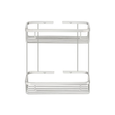Σπογγοθήκη Διπλή Παραλληλόγραμμη W26.5xD12.5xH29cm PVD Nickel Steel Sanco Shower Baskets 00004-PVD-11BR