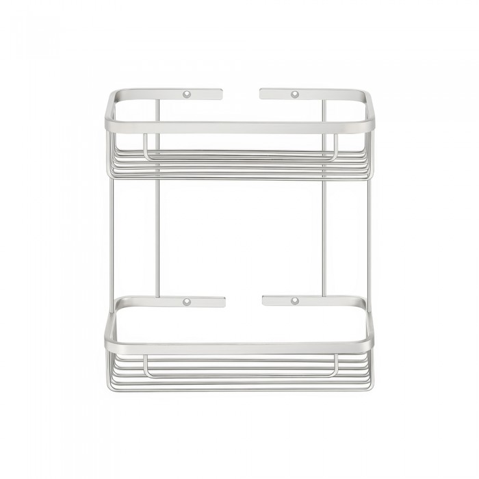 Σπογγοθήκη Διπλή Παραλληλόγραμμη W26.5xD12.5xH29cm PVD Nickel Steel Sanco Shower Baskets 00004-PVD-11BR