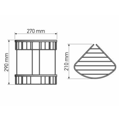 Διπλή γωνιακή Θήκη W27xD21xH29cm Chrome Sanco Shower Baskets 00009-A03