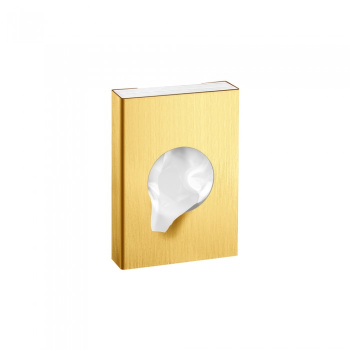 Θήκη για σακουλάκια υγιεινής (AISI 304) W9xD2.5xH13cm PVD Golden Brass Brushed Sanco Tissue Dispensers 00098-PVD-02BR