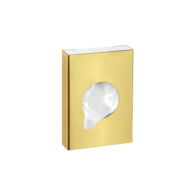 Θήκη για σακουλάκια υγιεινής (AISI 304) W9xD2.5xH13cm PVD Golden Brass Polished Sanco Tissue Dispensers 00098-PVD-02PL