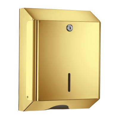 Θήκη για χειροπετσέτες (AISI 304) W25xD12.5xH33cm PVD Golden Brass Polished Sanco Tissue Dispensers 00099-PVD-02PL