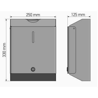 Θήκη για χειροπετσέτες (AISI 304) W25xD12.5xH33cm Inox Sanco Tissue Dispensers 00099-A90